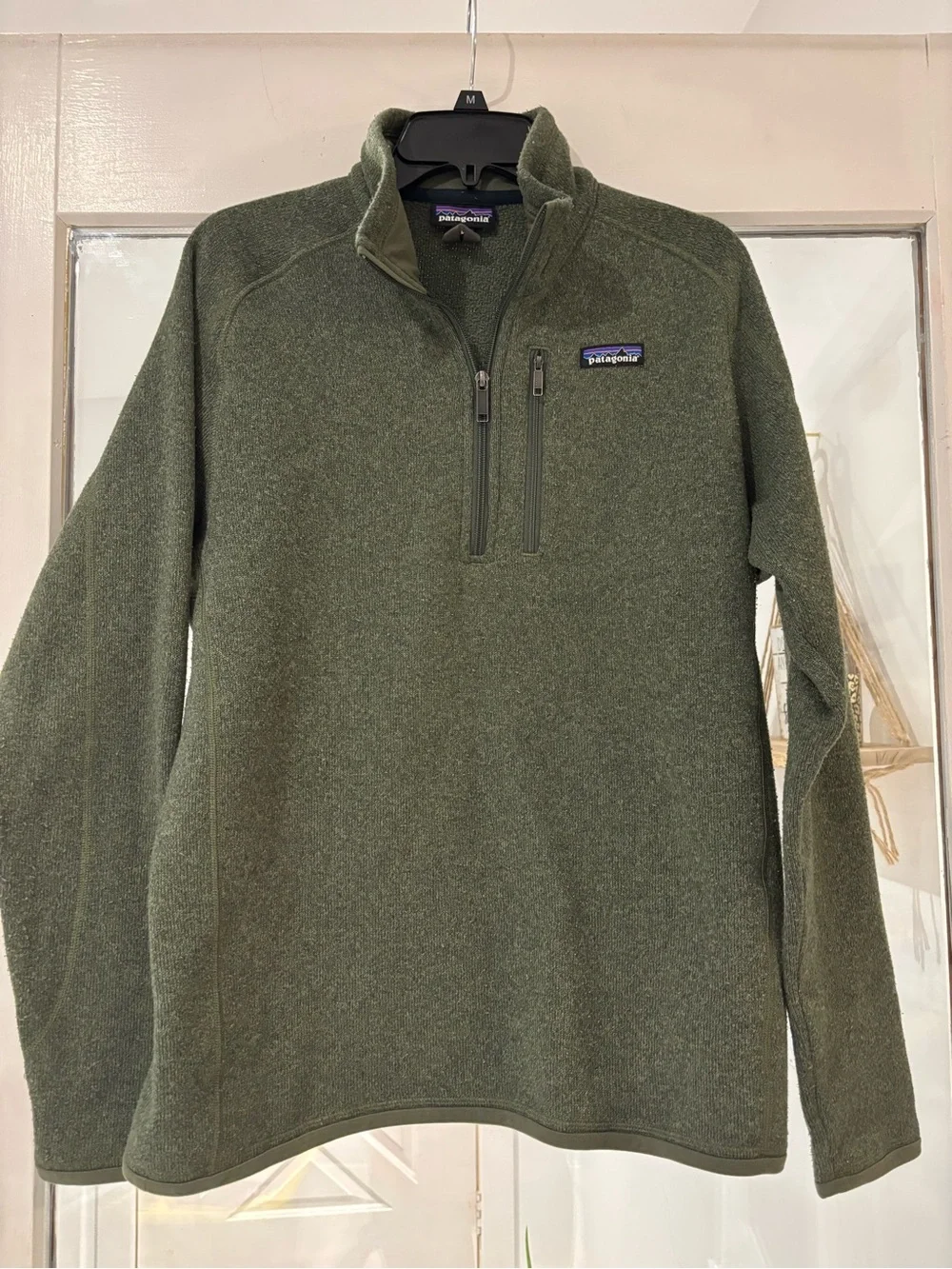 Patagonia Olive Green Quarter-Zip Fleece Pullover